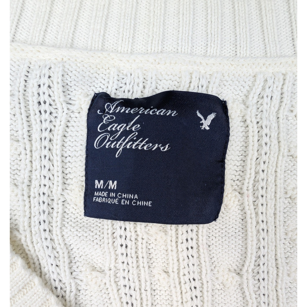 Vintage Y2K American Eagle Cable Knit Sweater Women Medium Bella Swan Elena Logo - Picture 3 of 5